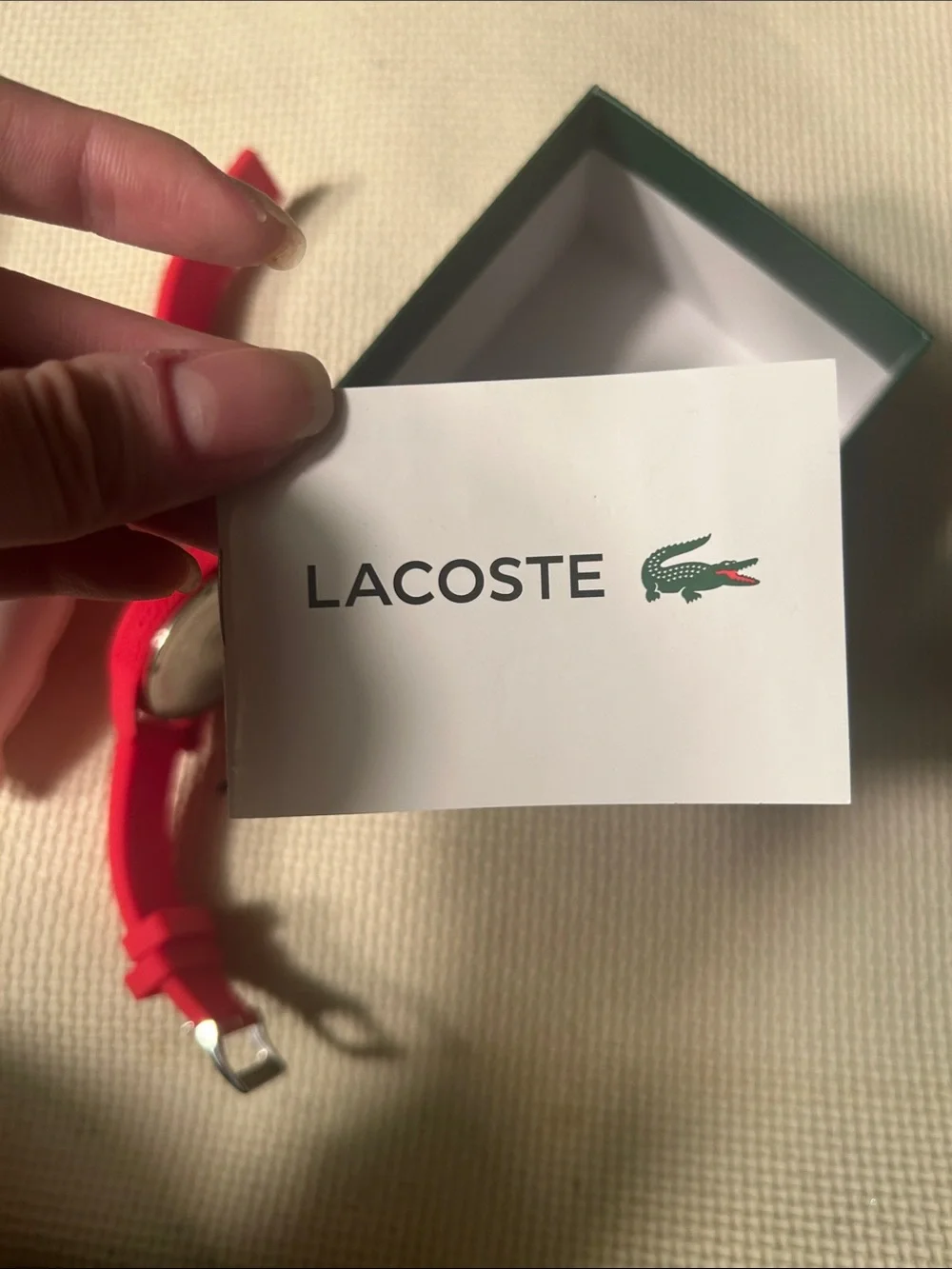 Lacoste vibrant red